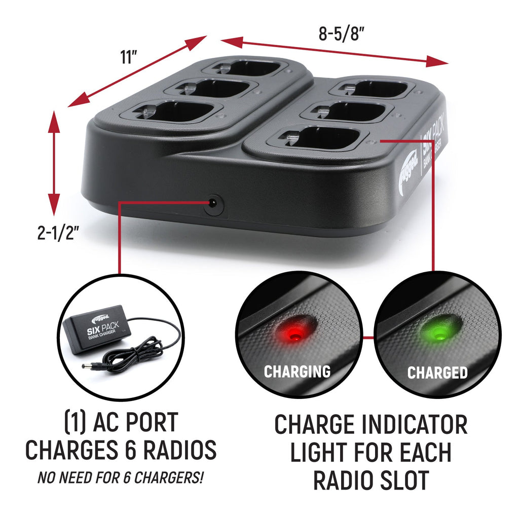 6-Pack Bank Charger for Handheld Radios - RDH16