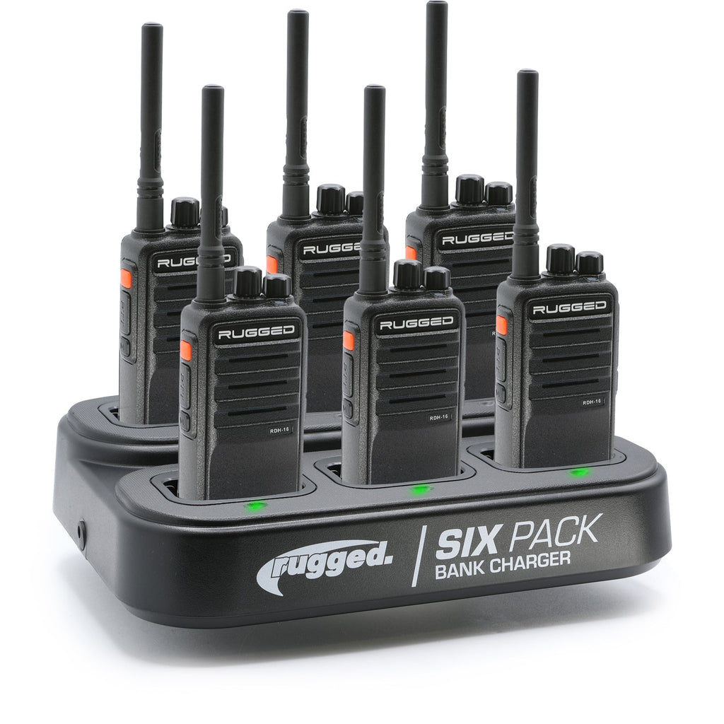 6 PACK - Choose Your Business Band Two Way Handheld Radio - R1 Safety Yellow