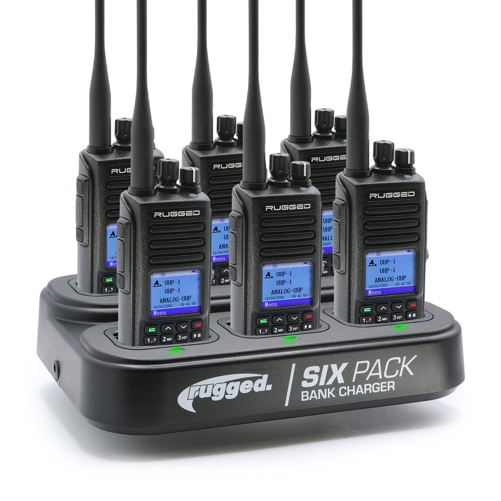 6 PACK - Choose Your Business Band Two Way Handheld Radio - RDH-X - Black