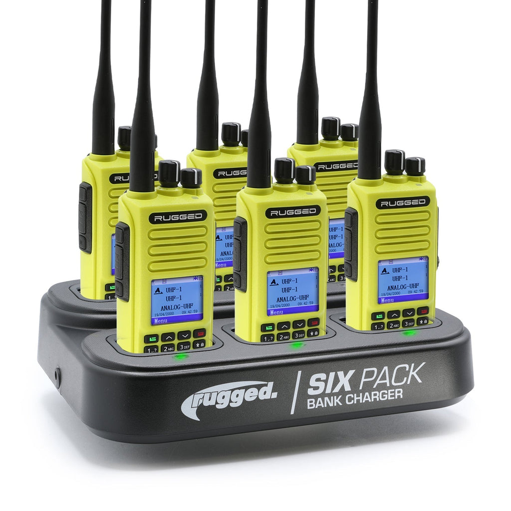 6 PACK - Choose Your Business Band Two Way Handheld Radio - RDH-16 - UHF Black