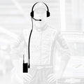 Crew Chief - H42 Spotter Headset and Rugged Handheld Radio Package - Single Radio with Nitro Bee X / R1 Business Band Handheld - Digital and Analog / Blue