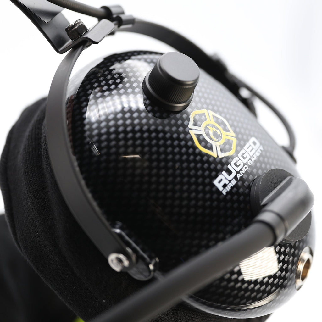 FHS Over-The-Head Fire Safety Industrial Headset - With Mic On/Off Button / For Rugged / Firecom