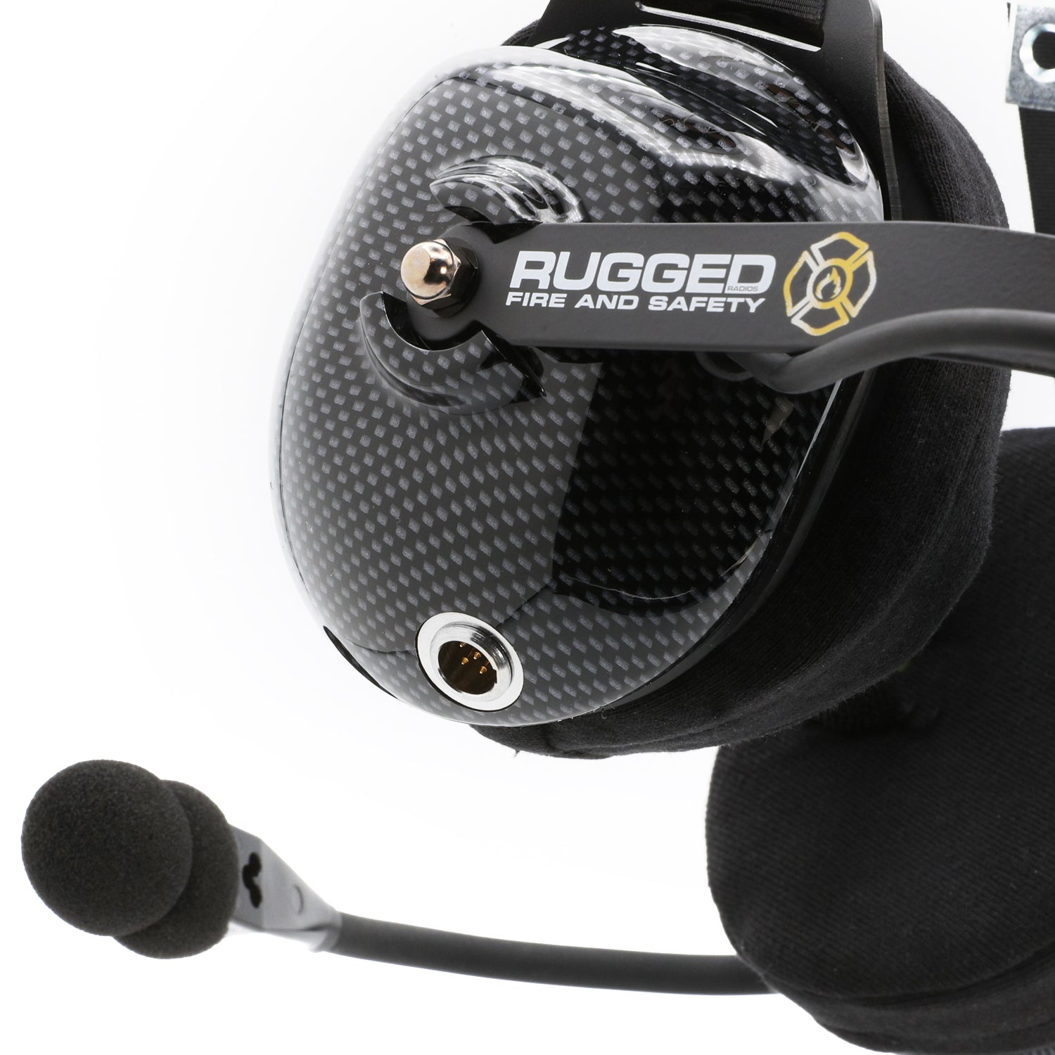 FHS Behind-The-Head Fire Safety Industrial Headset - With Mic On/Off Button / For David Clark / Sigtronics / Avcomm
