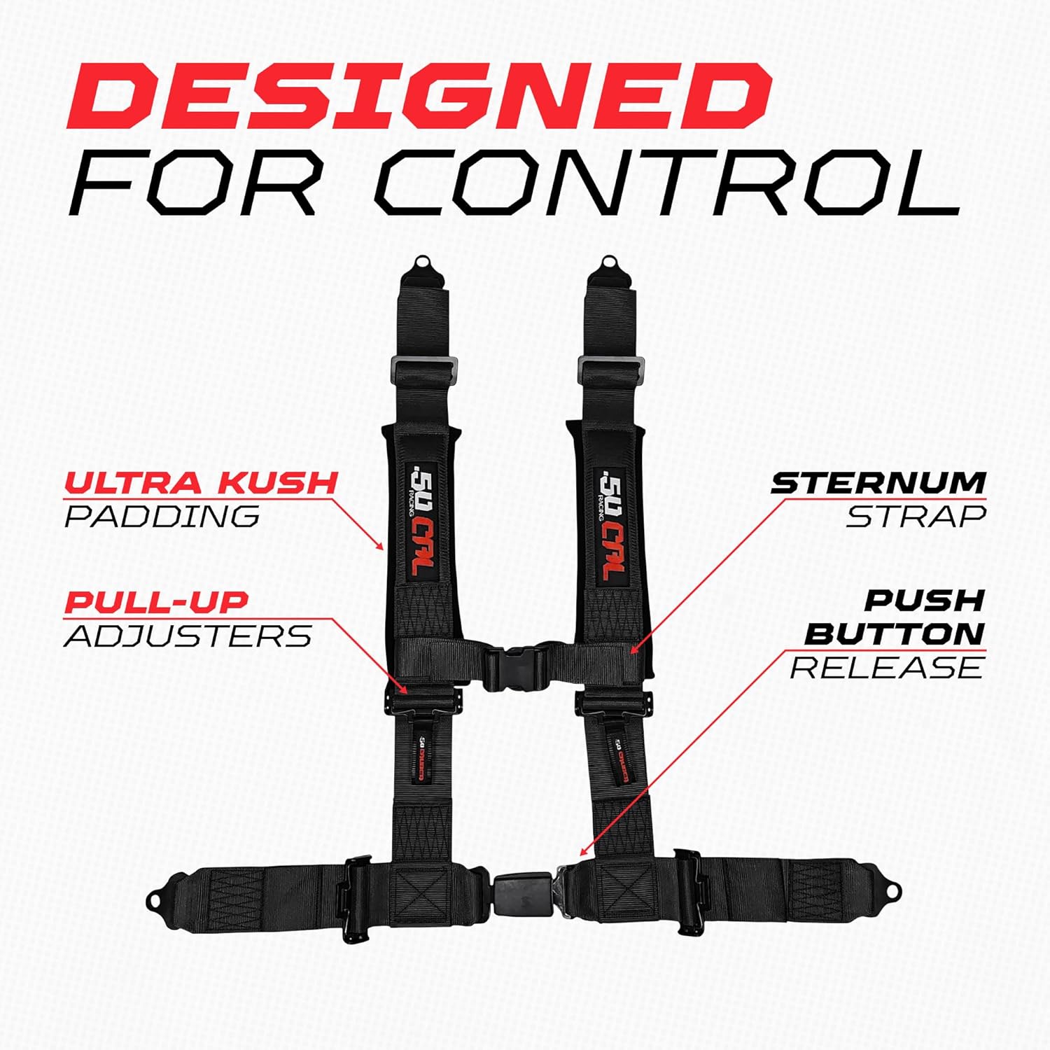 Pro Series 2" & 3" 4 point Harness with push button release