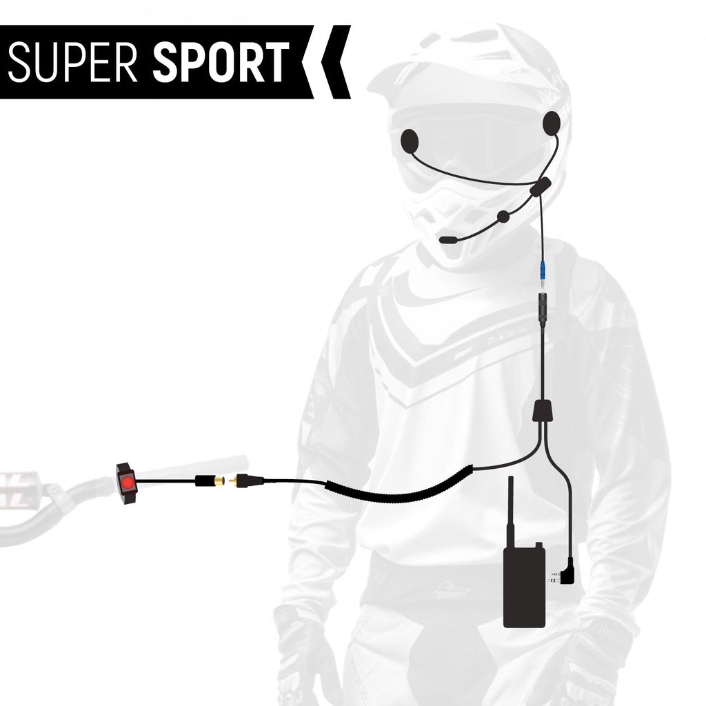 SUPER SPORT Complete Motorcycle Communication Kit with Lightweight SPORT Cables - R1