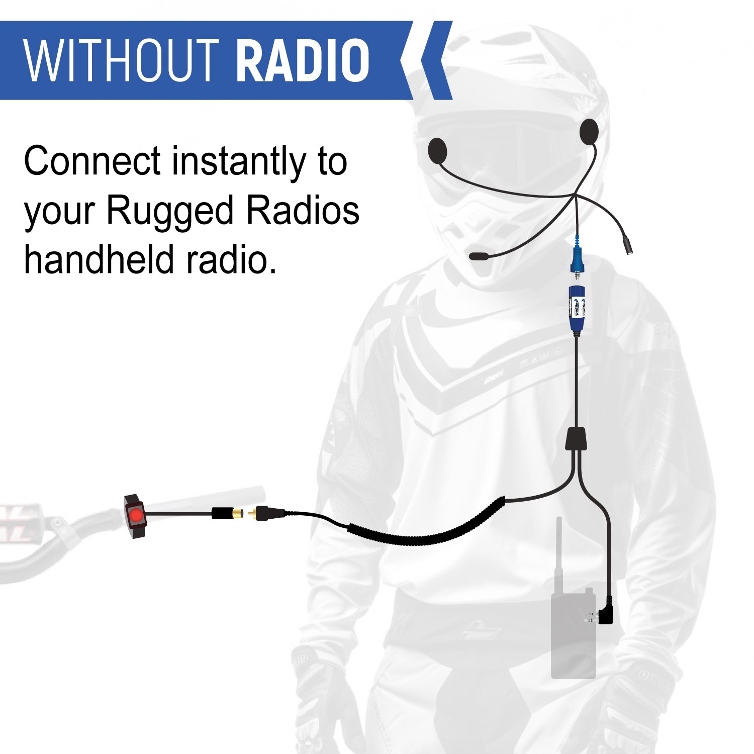 MOTO MAX Complete Motorcycle Communication Kit with Heavy-Duty OFFROAD Cables - Without Radio