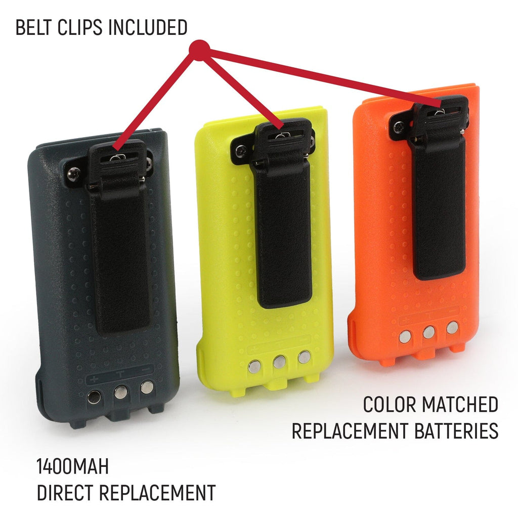 GMR2 Replacement Battery with 12v Charge Port and Belt Clip - Safety Yellow