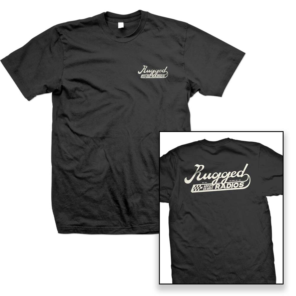Rugged Radios SCRIPT T-Shirt - Black - Large